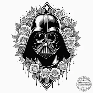 Chicano style tattoo sketch of darth vader's... - эскиз тату (№1752333081_0, 12.07.2025 15:11) — tattoo-photo.ru