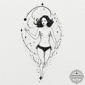 Tattoo sketch aquarius constellation, stars f... - эскиз тату (№1752334428_0, 12.07.2025 15:33) — tattoo-photo.ru
