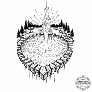 Tattoo design a powerful dam, holding back im... - эскиз тату (№1752335084_0, 12.07.2025 15:44) — tattoo-photo.ru