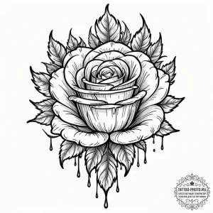Tattoo design a single, heavy key melting lik... - эскиз тату (№1752336169_0, 12.07.2025 16:02) — tattoo-photo.ru