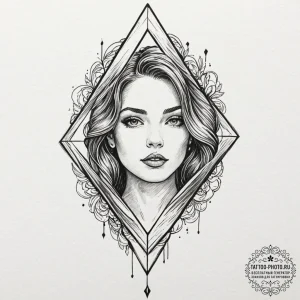 Tattoo design a broken mirror reflecting a co... - эскиз тату (№1752337111_0, 12.07.2025 16:18) — tattoo-photo.ru