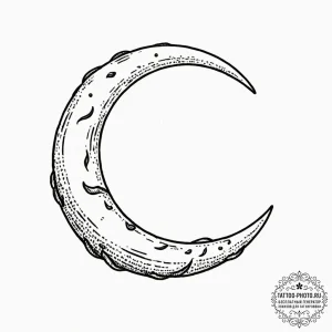 Crescent moon, artistic tattoo sketch, soft w... - эскиз тату (№1752337538_0, 12.07.2025 16:25) — tattoo-photo.ru