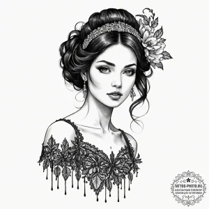 Tattoo design a delicate lace pattern creatin... - эскиз тату (№1752337966_0, 12.07.2025 16:32) — tattoo-photo.ru