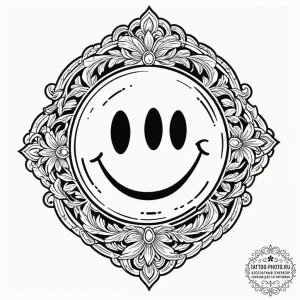 A minimalist tattoo of the comedian's smiley... - эскиз тату (№1752338391_0, 12.07.2025 16:39) — tattoo-photo.ru