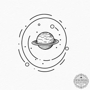Tattoo sketch a small, elegant planet (e.g.,... - эскиз тату (№1752338561_0, 12.07.2025 16:42) — tattoo-photo.ru