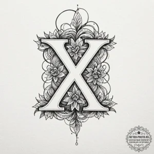 Tattoo design the first letter of a name tran... - эскиз тату (№1752339500_0, 12.07.2025 16:58) — tattoo-photo.ru
