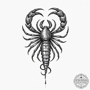 Tattoo design a scorpio scorpion, an ancient... - эскиз тату (№1752340591_0, 12.07.2025 17:16) — tattoo-photo.ru