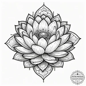 Tattoo sketch, solar powered lotus, a majesti... - эскиз тату (№1752342015_0, 12.07.2025 17:40) — tattoo-photo.ru