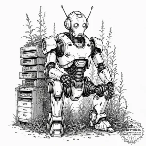 Tattoo sketch, sentinel of the forgotten serv... - эскиз тату (№1752342182_0, 12.07.2025 17:43) — tattoo-photo.ru