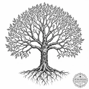 Tattoo sketch, silver tree of sentience, a ma... - эскиз тату (№1752342603_0, 12.07.2025 17:50) — tattoo-photo.ru