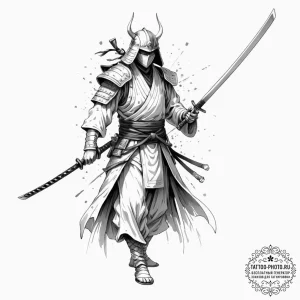Tattoo sketch, spectral samurai, digital blad... - эскиз тату (№1752343187_0, 12.07.2025 17:59) — tattoo-photo.ru
