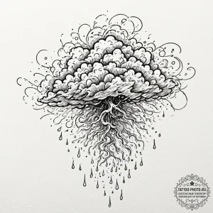 Tattoo sketch, storm cloud of consciousness,... - эскиз тату (№1752343274_0, 12.07.2025 18:01) — tattoo-photo.ru
