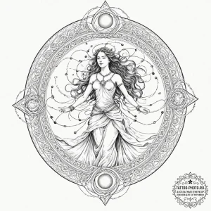 Tattoo sketch, temporal tapestry weaver, an e... - эскиз тату (№1752344117_0, 12.07.2025 18:15) — tattoo-photo.ru