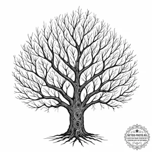Tattoo sketch, tactile tree of touch (haptic... - эскиз тату (№1752344705_0, 12.07.2025 18:25) — tattoo-photo.ru
