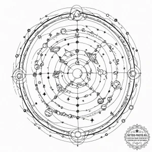Tattoo sketch, thread of destiny, cosmic loom... - эскиз тату (№1752346222_0, 12.07.2025 18:50) — tattoo-photo.ru