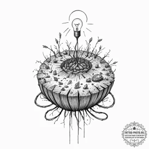 Tattoo sketch, time capsule seed, a single, g... - эскиз тату (№1752346643_0, 12.07.2025 18:57) — tattoo-photo.ru