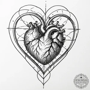 Tattoo sketch, tesseract heart, infinite love... - эскиз тату (№1752347400_0, 12.07.2025 19:10) — tattoo-photo.ru