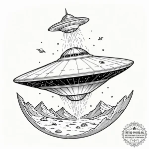 Tattoo sketch, terraforming seed ship, a slee... - эскиз тату (№1752347570_0, 12.07.2025 19:12) — tattoo-photo.ru