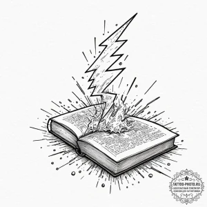 Tattoo sketch, thunderclap of innovation, a d... - эскиз тату (№1752347739_0, 12.07.2025 19:15) — tattoo-photo.ru