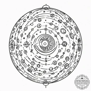 Tattoo sketch, universal translator orb, a cl... - эскиз тату (№1752348587_0, 12.07.2025 19:29) — tattoo-photo.ru