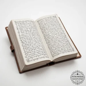 Tattoo sketch, unwritten algorithm tome, an a... - эскиз тату (№1752348755_0, 12.07.2025 19:32) — tattoo-photo.ru