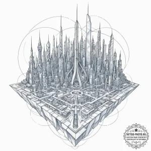 Tattoo sketch, utopia's blueprint, energy lin... - эскиз тату (№1752348925_0, 12.07.2025 19:35) — tattoo-photo.ru