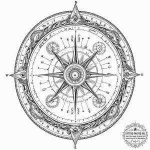 Tattoo sketch, universal language compass, a... - эскиз тату (№1752349434_0, 12.07.2025 19:43) — tattoo-photo.ru