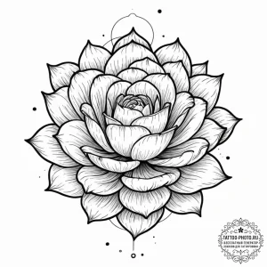 Tattoo sketch, unfolding cosmic flower, a bea... - эскиз тату (№1752349606_0, 12.07.2025 19:46) — tattoo-photo.ru