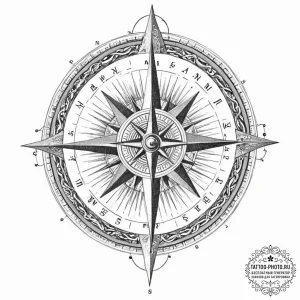 Tattoo sketch, ulysses' compass, digital odys... - эскиз тату (№1752350448_0, 12.07.2025 20:00) — tattoo-photo.ru