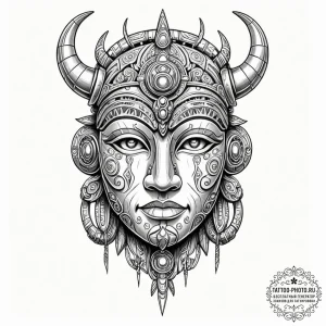Tattoo sketch, upgraded ancient artifact, a t... - эскиз тату (№1752350531_0, 12.07.2025 20:02) — tattoo-photo.ru