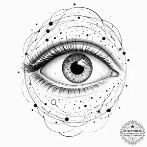 Tattoo sketch, universal gaze of the observer... - эскиз тату (№1752351550_0, 12.07.2025 20:19) — tattoo-photo.ru