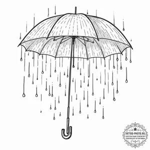 Tattoo sketch, umbrella of digital rain, an o... - эскиз тату (№1752351973_0, 12.07.2025 20:26) — tattoo-photo.ru