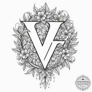 отлично! продолжаем с буквой "v". ваша задача... - эскиз тату (№1752352143_0, 12.07.2025 20:29) — tattoo-photo.ru