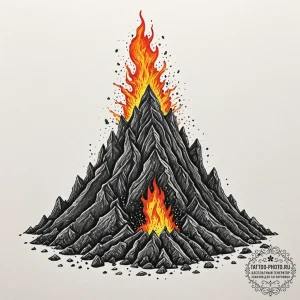 Tattoo sketch, volcanic vent, gemstone growth... - эскиз тату (№1752353073_0, 12.07.2025 20:44) — tattoo-photo.ru