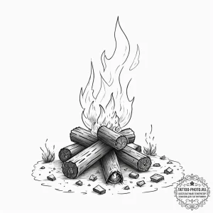 Tattoo sketch, vagabond's virtual fireplace,... - эскиз тату (№1752353499_0, 12.07.2025 20:51) — tattoo-photo.ru