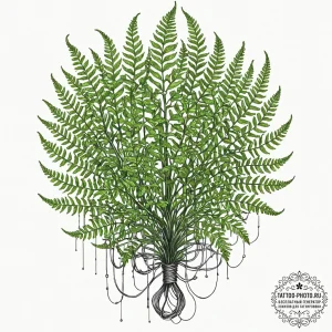 Tattoo sketch, verdant growth, circuit roots,... - эскиз тату (№1752354852_0, 12.07.2025 21:14) — tattoo-photo.ru