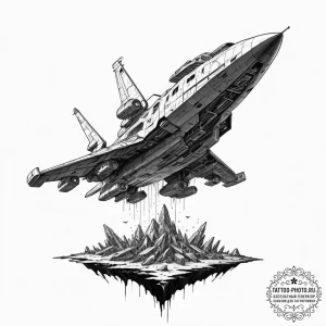 Tattoo sketch, wreckage of worlds, new life b... - эскиз тату (№1752357137_0, 12.07.2025 21:52) — tattoo-photo.ru