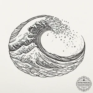 Tattoo sketch, whispering waves of emotion, a... - эскиз тату (№1752357558_0, 12.07.2025 21:59) — tattoo-photo.ru