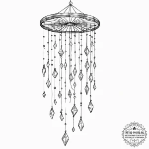 Tattoo sketch, wind chimes of data streams, a... - эскиз тату (№1752357898_0, 12.07.2025 22:04) — tattoo-photo.ru
