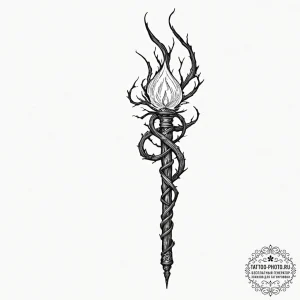Tattoo sketch, wizard's wireless wand, a clas... - эскиз тату (№1752357983_0, 12.07.2025 22:06) — tattoo-photo.ru
