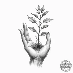 Tattoo sketch, withered hand, glimmer of hope... - эскиз тату (№1752358066_0, 12.07.2025 22:07) — tattoo-photo.ru