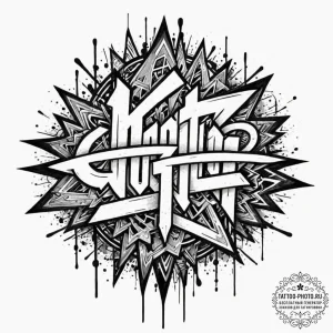 Tattoo sketch, wall of quantum graffiti, a da... - эскиз тату (№1752358489_0, 12.07.2025 22:14) — tattoo-photo.ru
