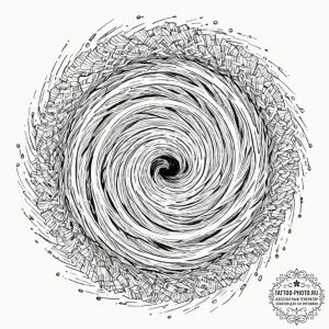 Tattoo sketch, whirlpool of what-ifs, a swirl... - эскиз тату (№1752358574_0, 12.07.2025 22:16) — tattoo-photo.ru