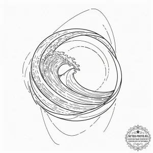 Tattoo sketch, wave of innovation, surfing re... - эскиз тату (№1752358826_0, 12.07.2025 22:20) — tattoo-photo.ru