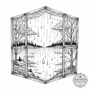 Tattoo sketch, windowpane of parallel worlds,... - эскиз тату (№1752358997_0, 12.07.2025 22:23) — tattoo-photo.ru