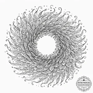 Tattoo sketch, wave of collective thought, a... - эскиз тату (№1752359856_0, 12.07.2025 22:37) — tattoo-photo.ru