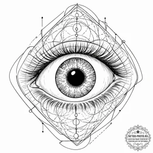 Tattoo sketch, watchful eye of the algorithm,... - эскиз тату (№1752360212_0, 12.07.2025 22:43) — tattoo-photo.ru