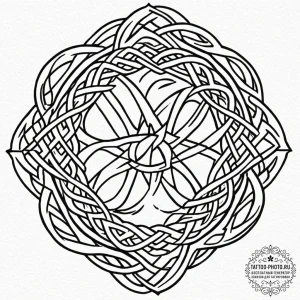 Tattoo sketch, woven tapestry of time (celtic... - эскиз тату (№1752360387_0, 12.07.2025 22:46) — tattoo-photo.ru