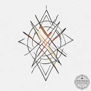 Tattoo sketch, x-marks the nexus, a stylized... - эскиз тату (№1752362381_0, 12.07.2025 23:19) — tattoo-photo.ru