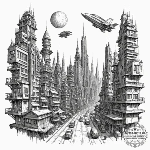 Tattoo sketch, xylography of the future, a de... - эскиз тату (№1752363312_0, 12.07.2025 23:35) — tattoo-photo.ru
